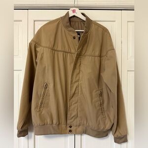 Haband Tan Bomber Jacket Lightweight Casual Coat Men’s Large City Office
